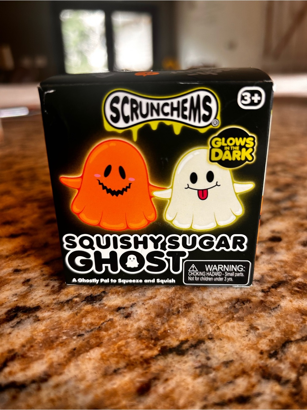 Scrunchems Squishy Sugar Ghost Plush Toy - White (Glows in the Dark). New